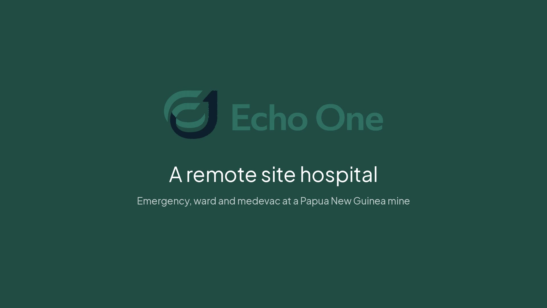 Opening frame of the film A remote site hospital